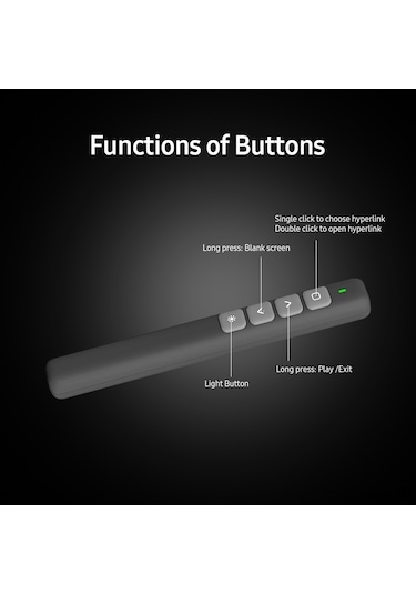 Geeksen 2.4g Kablosuz Ppt Laser Kumanda Kalemi - 100m Uzaklıkta Sayfa Değiştirme, Kırmızı Işık Gösterge, Usb Alıcı İle Hızlı Kurulum, Beyaz