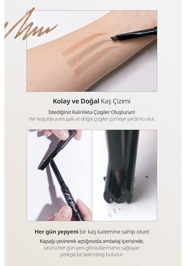 İnce Altıgen Uçlu Kaş Kalemi Clio Kill Brow Auto Hard Brow Pencil 02 Light Brown