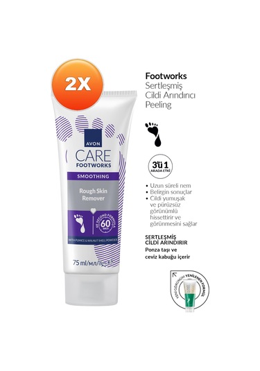 Footworks Sertleşmiş Cildi Arındırıcı Ayak Peelingi 75ml İkili Paket