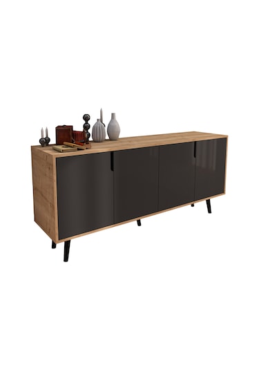 Latina Modern Konsol 180 Cm Safir Meşe - Antrasit