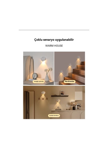 Aurora Manyetik Emişkablolamasız İçmekan Duvar Lambasıkapılambasi Beyaz