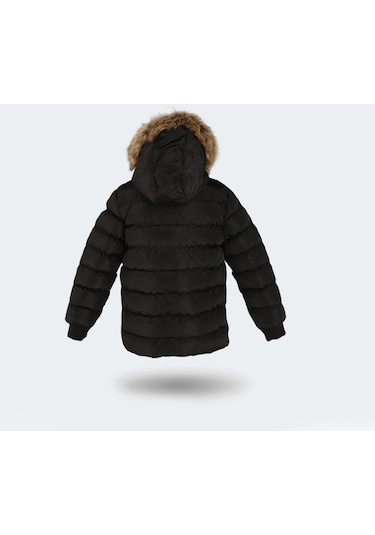 Slazenger  CALISTO NEW Çocuk Kapüşonlu Şişme Siyah Mont & Kaban