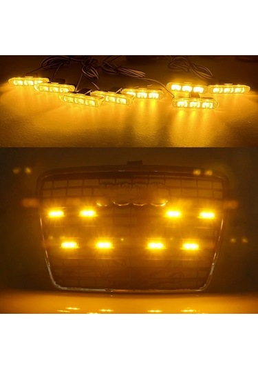 Motion003 4ü 1 Arada Sarı Beyaz 24 Led Ultra Parlak Ağ Izgarası Işığı 12v Jeep Kamyon A