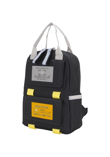 Case Club Kadın Sırt Çantası Yandan Cepli Su Geçirmmez Kumaş Siyah
