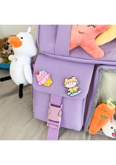 Aromee 4 Parça Genç Kız Sırt Çantası Ortaokul Öğrencileri - Mor