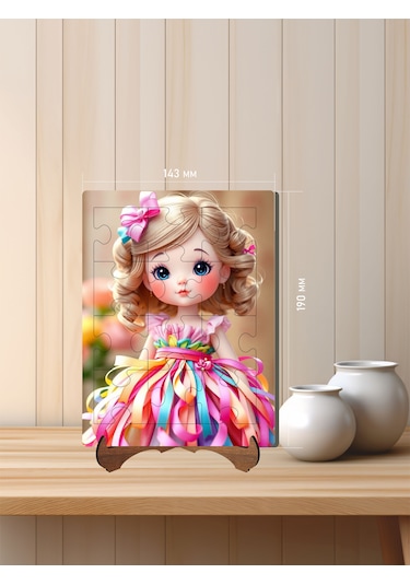 12 Parça Mdf Lazer Kesim Çocuk Puzzle Yapboz 14 X 19 Cm V1