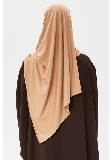 Tesettür Penye Şal Düz Camel