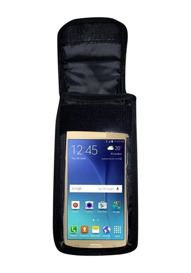 Motosiklet Kurye Pos Cihazı Taşıma Çantası Telefon Kılıflı Su Geç Siyah