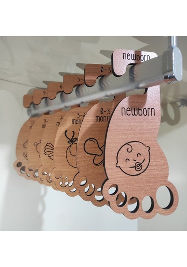 Plakethome Bebek Dolabı Ayracı,Dolap Içi Ahşap Askılık Set,Dolap Düzenleyici