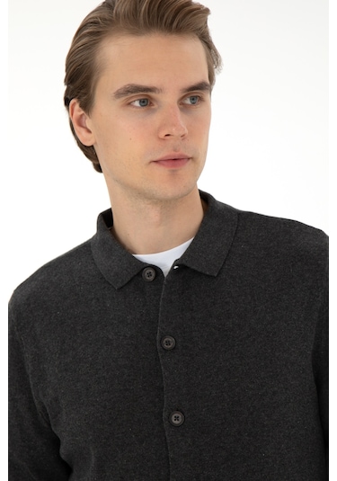 U.s. Polo Assn. Erkek Antrasit Melanj Hırka Triko 50297074-vr081 Antrasit Melanj