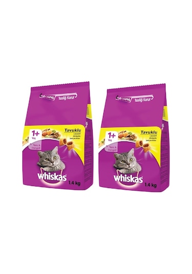 Whiskas Tavuklu ve Sebzeli Yetişkin Kedi Maması 2 x 1400 G