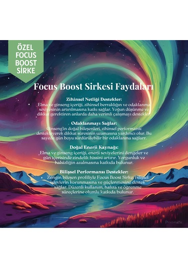 Mim and More Focus Boost Sirke Elma Ve Ginseng Özlü 250 ML