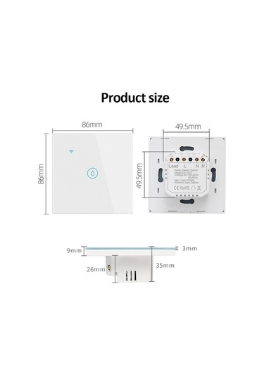 Pazly Wıfı 20a Siyah Su Isıtıcı Anahtarı, Yüksek Güç, Zaman & Ses Kontrolü, Ab Tak, Uygun Ev İçin