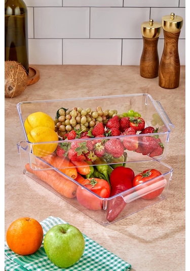 2 Li Buzdolabı Organizeri & Buzdolabı Düzenleyici 3 Lt Çok Renkli