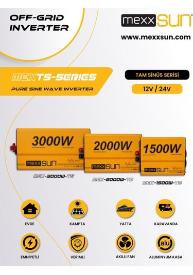 Mexxsun Tam Sinüs 24v 1500w İnverter