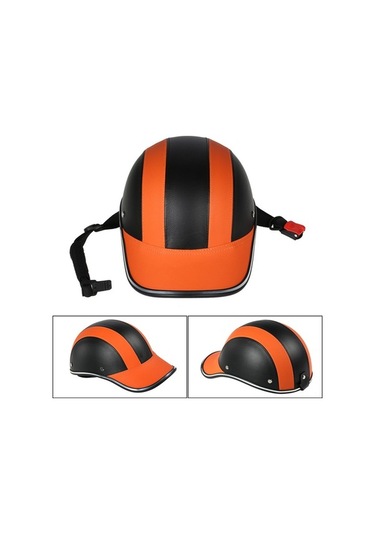 Yulong Geeksen Moda Yarım Yüz Motosiklet Kaskı - Güneşlikli Turuncu