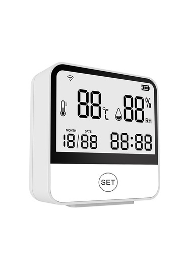 Geeksen Beyaz Wifi Sıcaklık Nem Sensörü - Akıllı Uygulama İle Uzaktan İzleme, Sıcaklık Alarmı Ve Geçmiş Veri Kaydı Pil Dahil Değil Beyaz