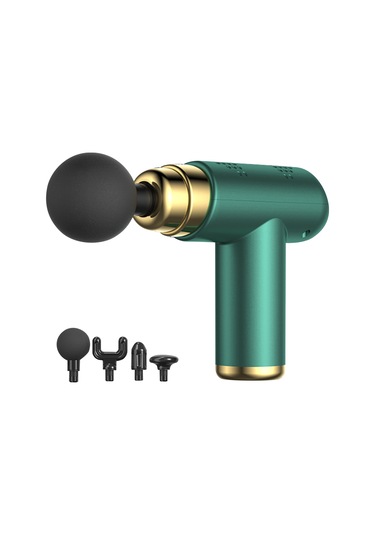 Ruicoo Kas Geliştirici Masaj Aleti - 6 Hız Ayarı İle Derin Kas Rahatlatma, 4 Değiştirilebilir Uç, 1200mah Pil Ve Usb-c Şarj Yeşil Çok Renkli