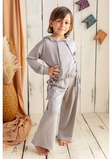 Oliventhekid Kız Triko Pantolon Bej Bej