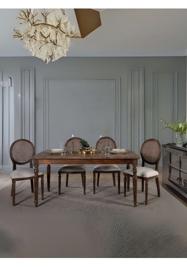 Madalyon Hazeranlı Sandalye Ceviz