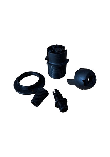 Italyan E14 Duy Mini Duy Bakalit Geçmeli Yarım Diş Siyah 250v-2a 5 Adet