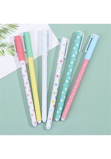 Puantiyeli 6'lı Tükenmez Kalem Seti Mavi