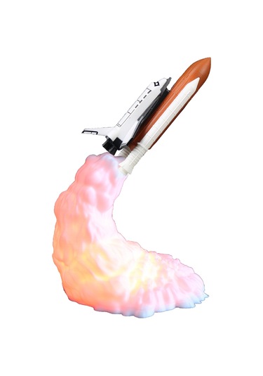 3d Baskı Roket Masa Lambası Komidin Lambası Sıcak Led Beyaz L6165-3 Beyaz