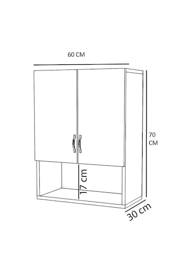 Defne Çamaşır Makinesi Üst Dolabı Beyaz