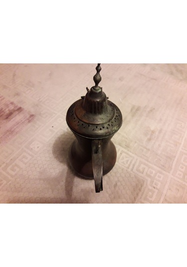 Antika Bakır İbrik Çok Eski Arapça Damgalı Nadide Bir İbrik