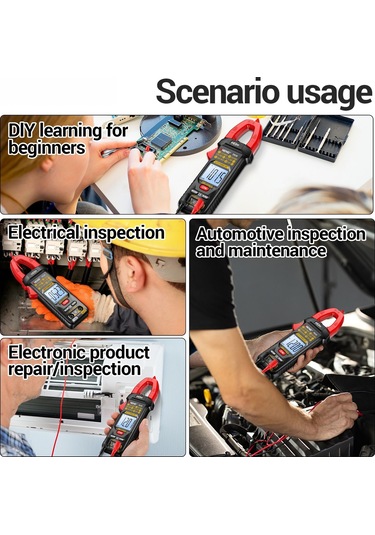 Yunboo Aneng Pn135 Akıllı Sulu Alet 600a Ac Akım, Ac/dc Voltaj, Kapasite, Ohm Ölçer, Ncv, 4000 Sayım, Abs Malzeme, Kırmızı Pil Dahil Değil