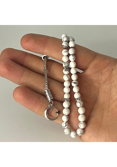 Sertifikalı Havlit 6mm 33lük Doğal Taş Tesbih