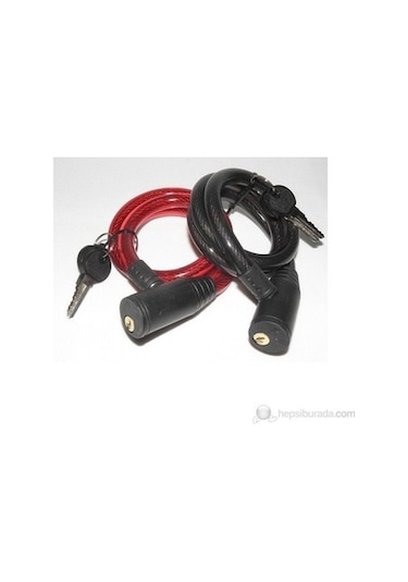 12x80 Bisiklet Anahtarlı Halat Kilit Zhongli Knt Siyah