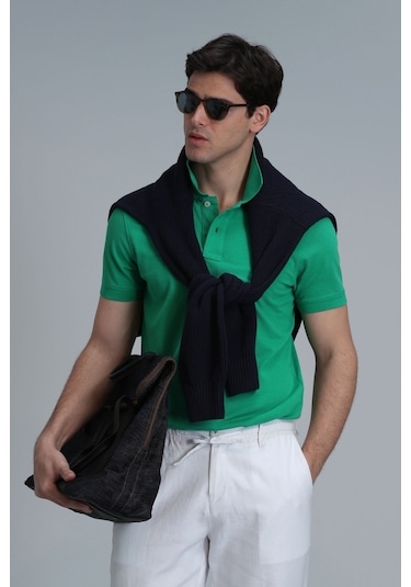 Lufian Erkek Polo Yaka T Shirt 111040164 Açık Yeşil