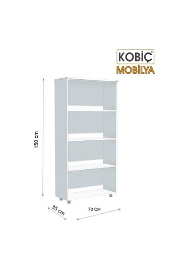 Kobiç Ofis Dosya Dolabı Raflı Suntalam Dolap 70x35x150cm Meşe Meşe