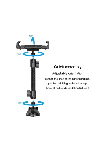Araç Telefonu Dağı Uzatma Kolu Çift Mafsallı Döner Ayar Karbon Fiber Braketi Biyel, Model: 20mm Top Kafa İçin 140mm
