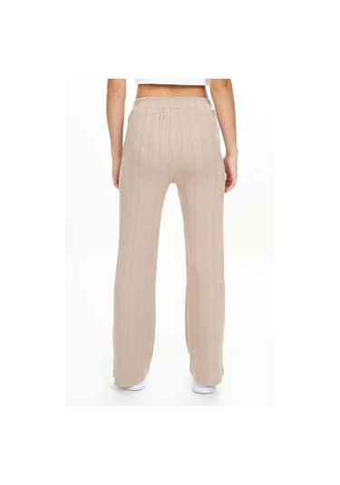 Denokids Kız Çocuk Boru Paça Bej Basic Eşofman Altı Renkli Bej