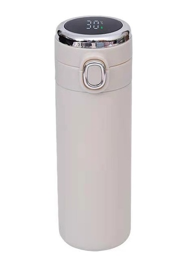 Akıllı Sıcaklık Göstergesi Paslanmaz Çelik Termos Kupa - Beyaz