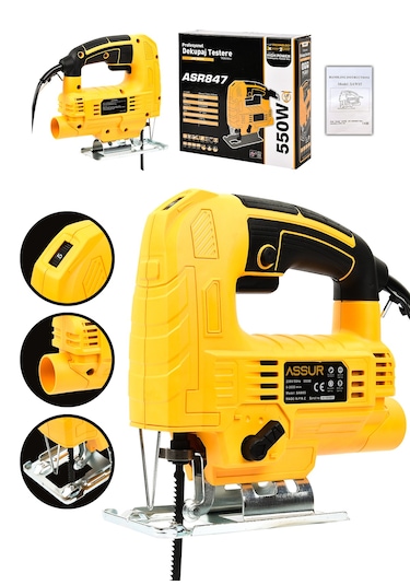 Assur ASR847 550W Elekrikli Dekupaj Testere Sarı
