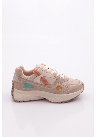 Dgn 83191 Kadin Sneaker Ayakkabi Bej Multi