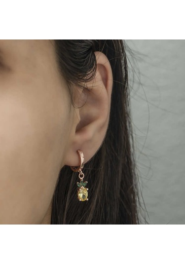 Himarry Gümüş Ananas Figür Meyve Küpe 1.50 CM-Gümüş