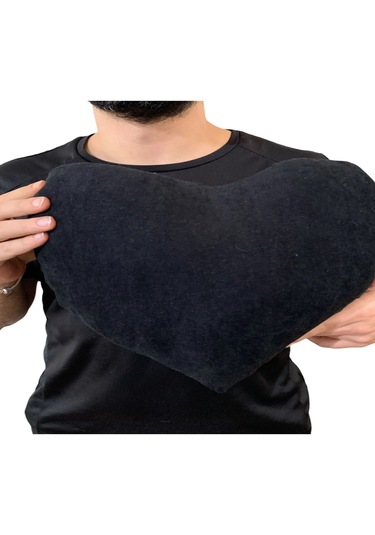 Ruxwoiw Kalp Yastığı %100 Pamuklu %100 Boncuk Elyaf - Siyah