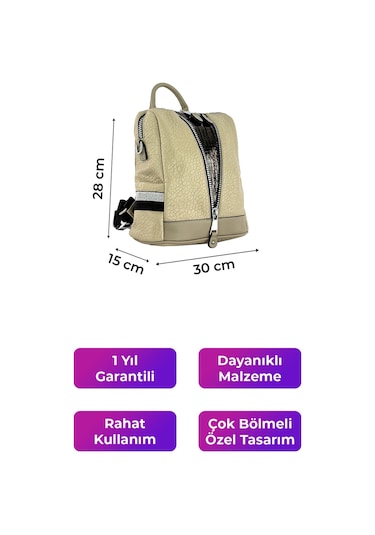 Kriste Bell Kadın Sırt Çanta Taupe 26457 Taba