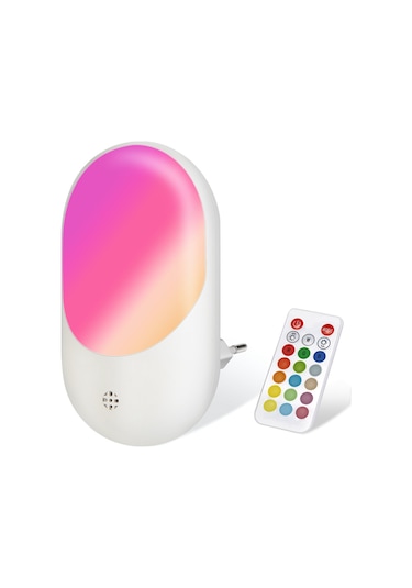Maiyame Led Akıllı Ambiyans Lambası, Rgb Kumandalı 16 Renk, 10 Seviye Parlaklık, 0.9w, Avrupa Standartı Fişi Diğer