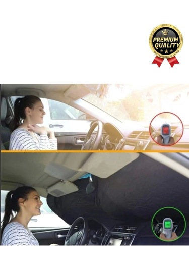 Ultra Dayanıklı Katlanabilir Ve Taşınabilir Uv Işık Engelleyici Çift Katmanlı Ön Cam Araba Güneşliği