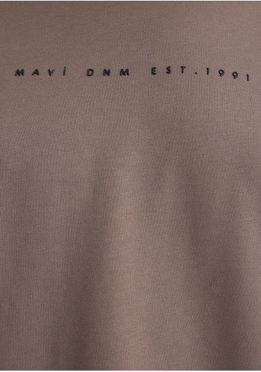 Mavi - Mavi Baskılı Kahverengi Tişört 1613147-70383 Kahverengi