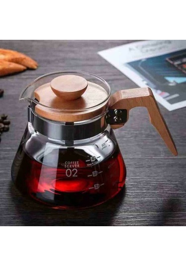 Kahve Sürahisi Ahşap Sap - 600 Ml Diğer