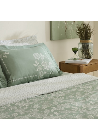 Karaca Home Haven %100 Pamuk Tek Kişilik Nevresim Takımı Koyu Mint Mint
