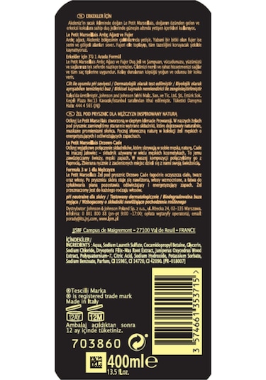 Le Petit Marseillais Men Ardıç Ağacı ve Füjer Duş Jeli 400 ml x2
