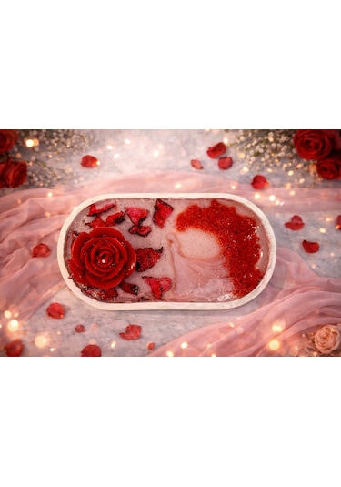 Rose Breeze-romantik El Yapımı Mum Kırmızı