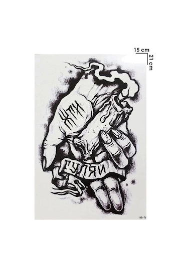 Geçici El Ve Yazılı Dövme Siyah